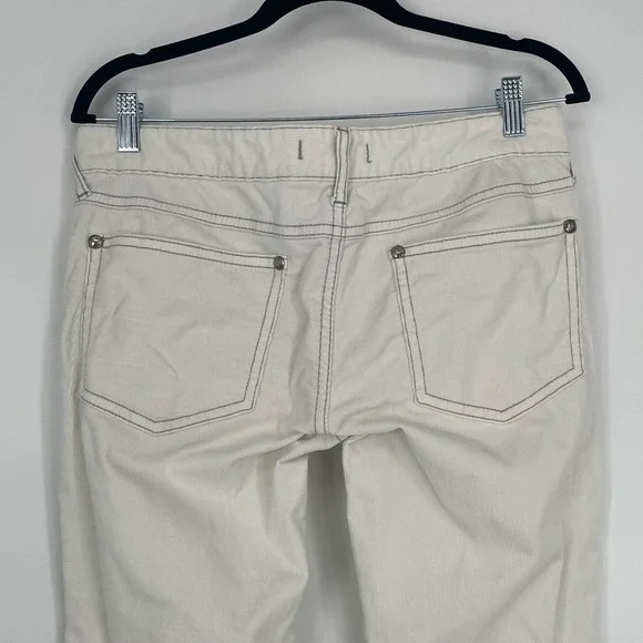 Free People Women's Off White Stretch Skinny Mid Rise Corduroy Pants Size W 30 - Picture 7 of 9
